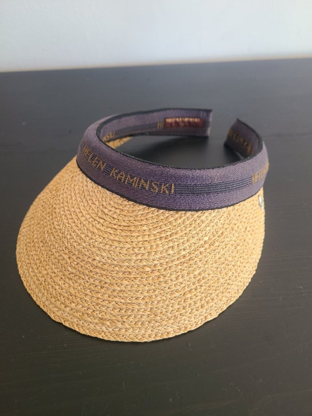 Helen Kaminski Bianca Visor Hat Black Stripe